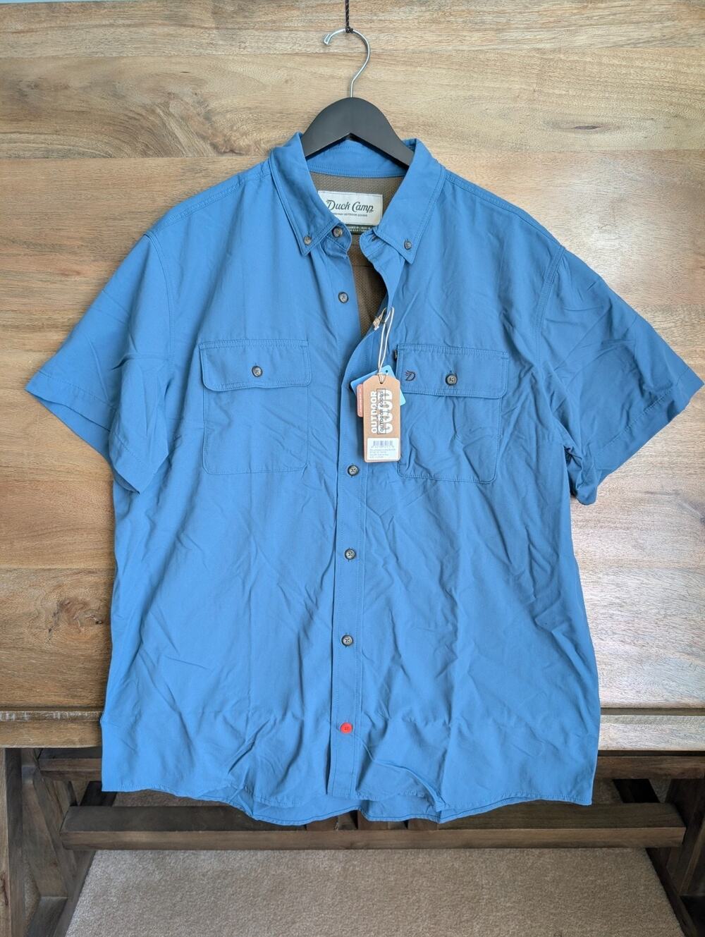 NWT Duck Camp Hunting Shirt Men XL Channel Blue Mesh Lined Lightweight Button Up